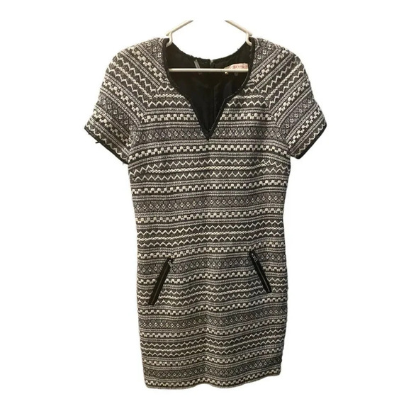 CLOSET CLOSING! LAST CHANCE Rebecca Taylor Tweed dress with leather and zipper - Picture 1 of 7